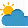 Icône nuage avec soleil: Prévisions météorologiques